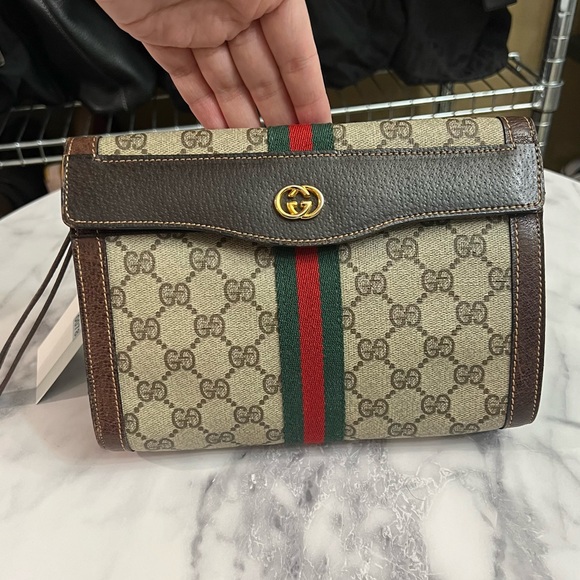 Gucci Handbags - Vintage Gucci | Sherry Line Clutch Wristlet